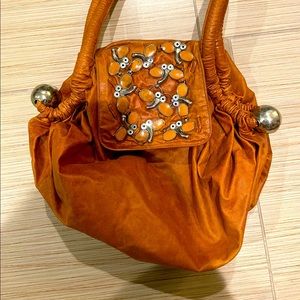 Perez Sanz Dragonfly Patch Hobo Purse Vintage